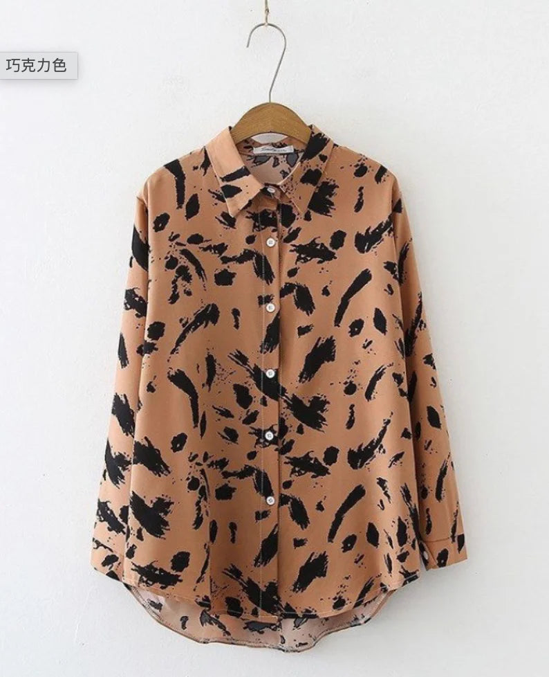 Vintage Print Long Sleeved Button Blouse (3 Styles) Click here