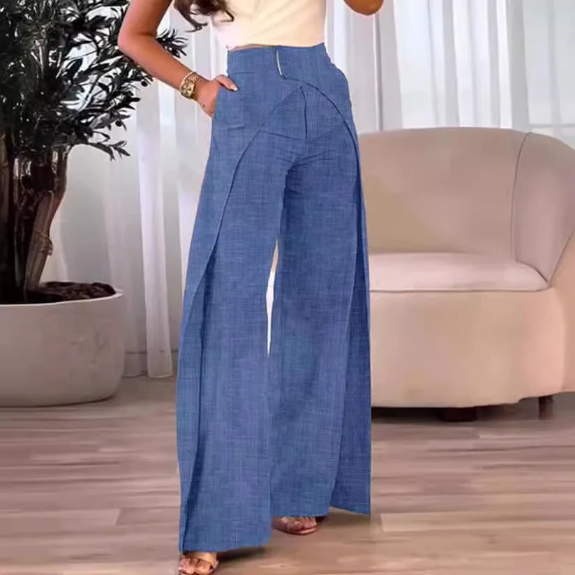 New High Waist Fashion Casual Loose Wide Leg Pants