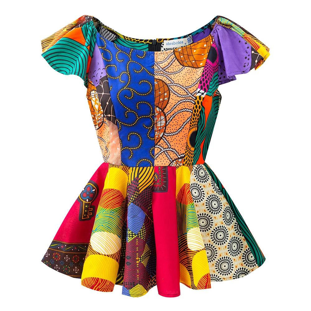Pure Cotton Mix Random Print Ankara Print Wax Blouse