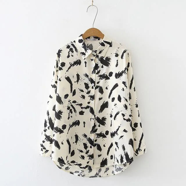Vintage Print Long Sleeved Button Blouse (3 Styles) Click here