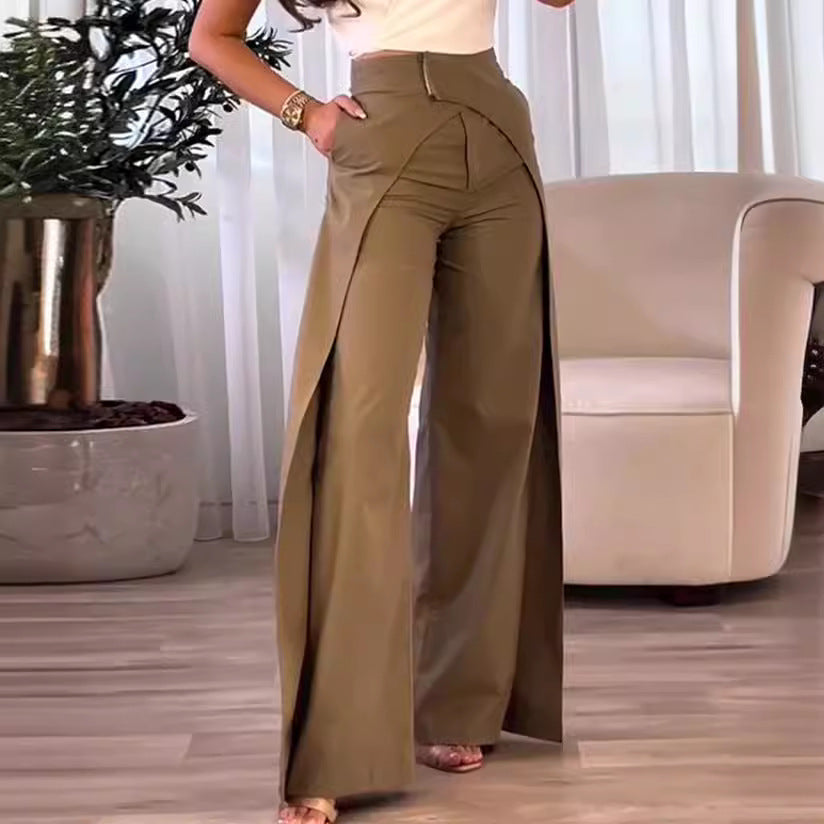 Autumn New High Waist Fashion Casual Loose Wide Leg Women's Pants