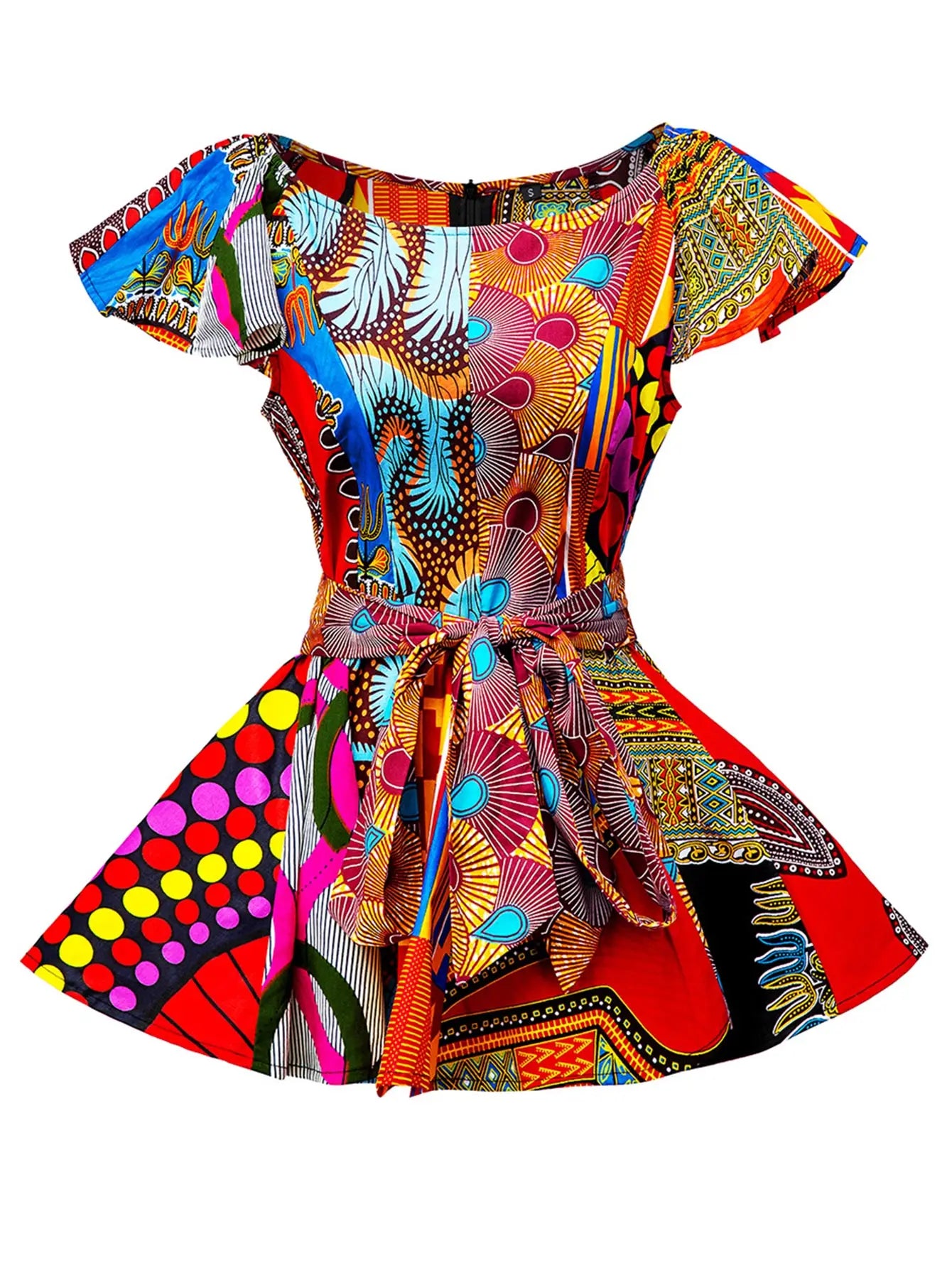 Pure Cotton Mix Random Print Ankara Print Wax Blouse