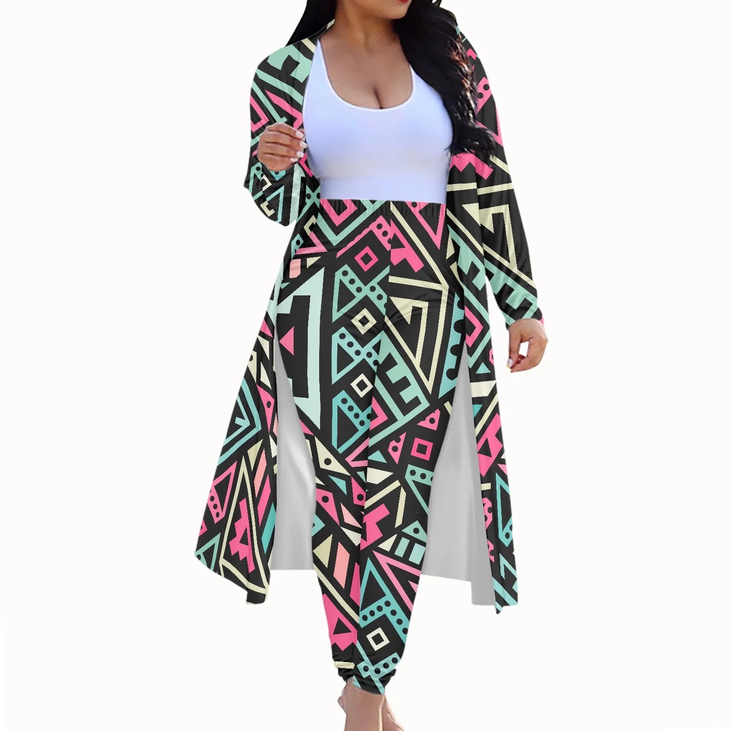 Long Sleeve Jumpsuit Pencil Pants and Long Coat Suits (Various styles) (Sm-4X) Click Here