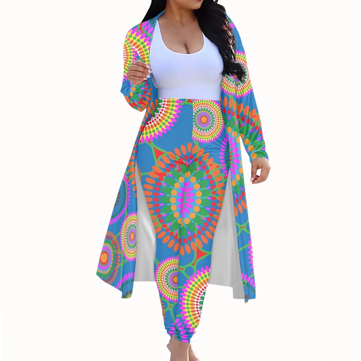 Long Sleeve Jumpsuit Pencil Pants and Long Coat Suits (Various styles) (Sm-4X) Click Here