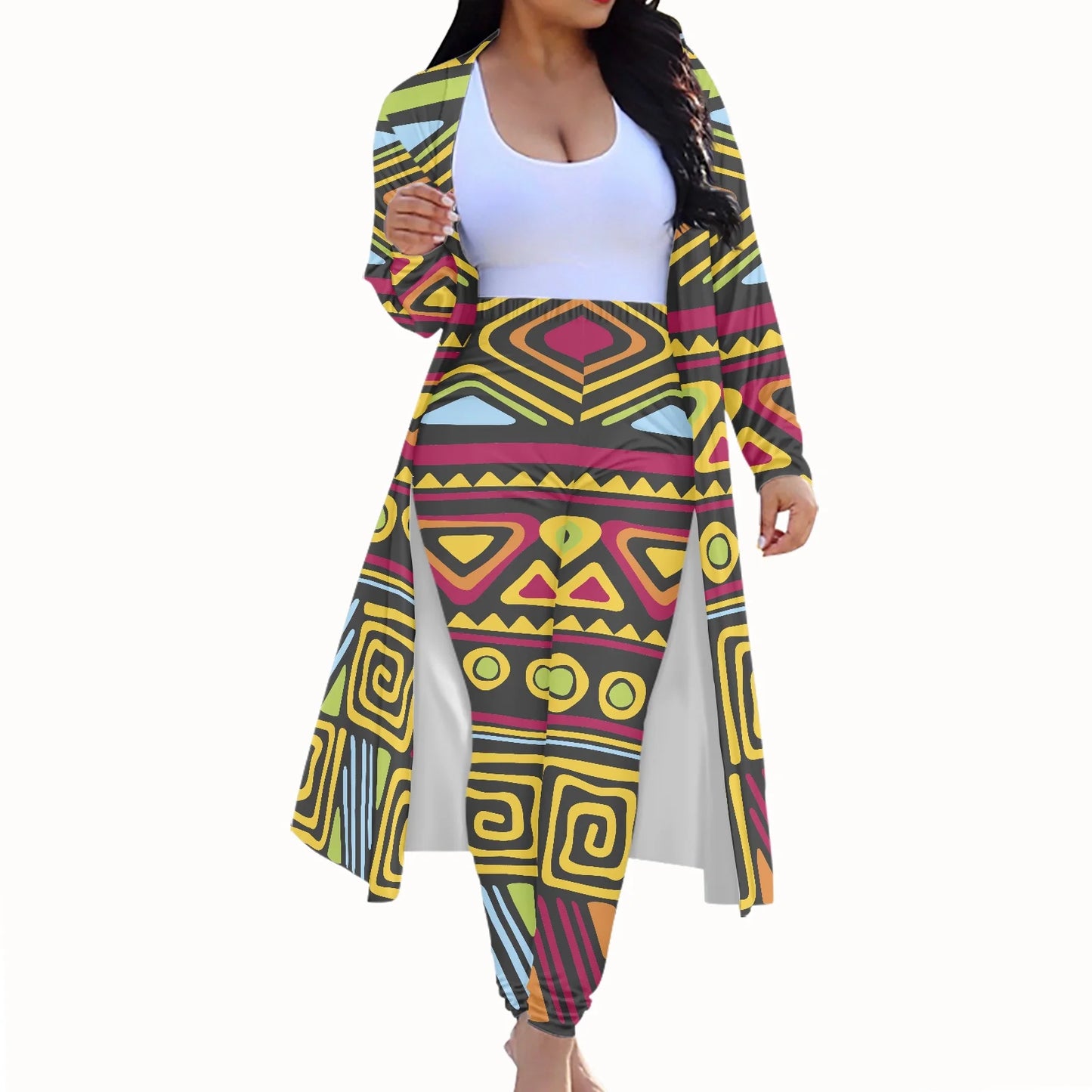 Long Sleeve Jumpsuit Pencil Pants and Long Coat Suits (Various styles) (Sm-4X) Click Here