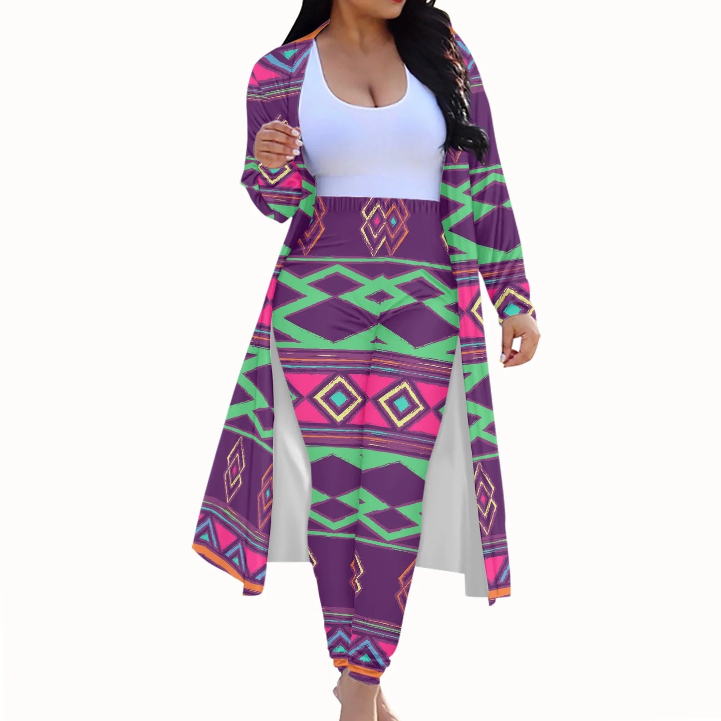 Long Sleeve Jumpsuit Pencil Pants and Long Coat Suits (Various styles) (Sm-4X) Click Here