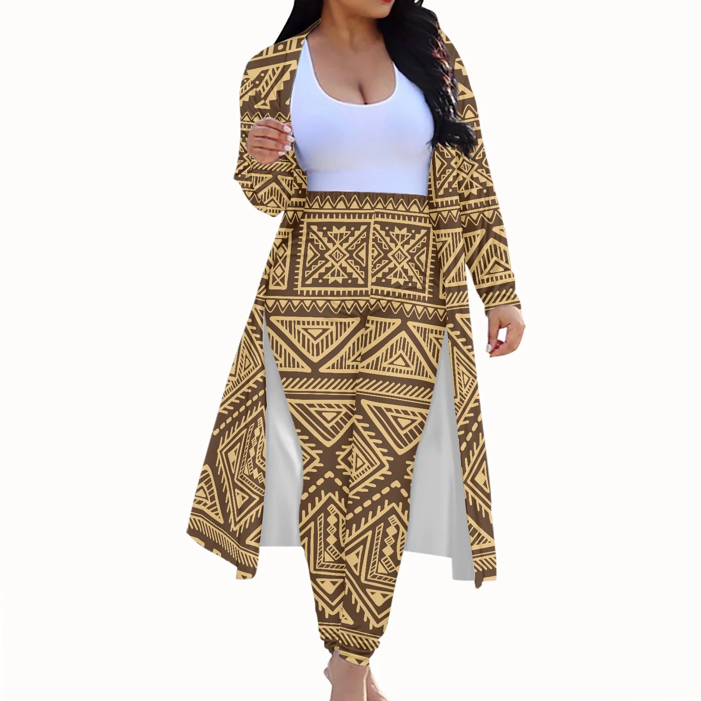 Long Sleeve Jumpsuit Pencil Pants and Long Coat Suits (Various styles) (Sm-4X) Click Here