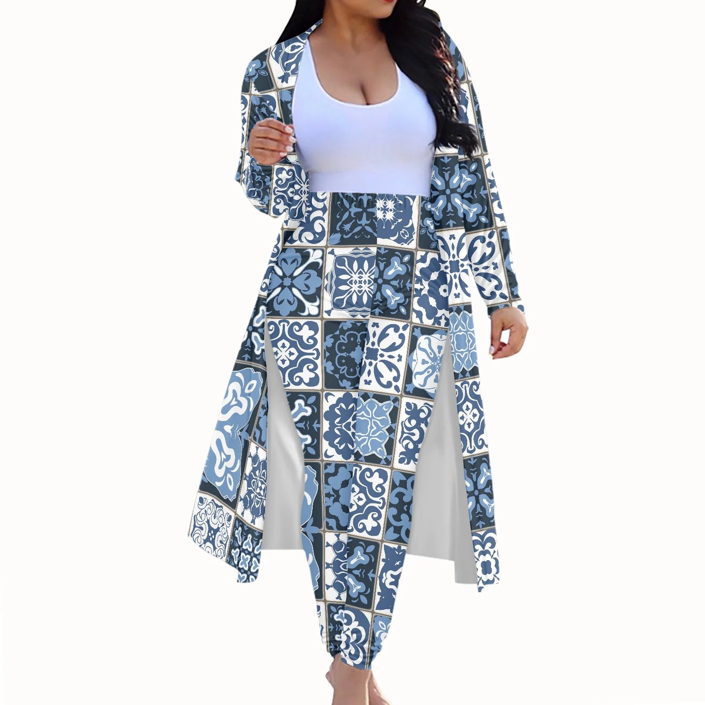Long Sleeve Jumpsuit Pencil Pants and Long Coat Suits (Various styles) (Sm-4X) Click Here