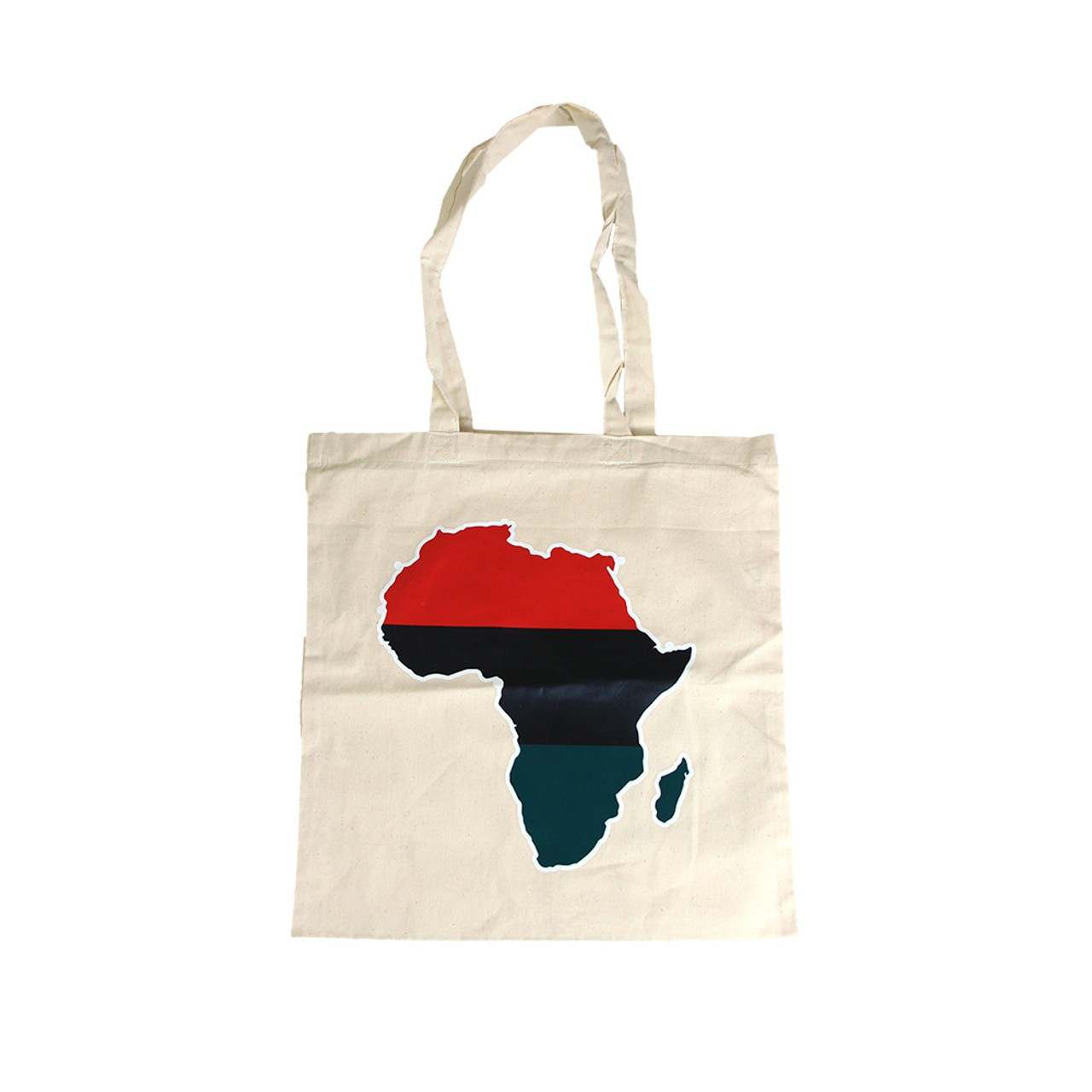 African-themed Printed White Canvas Tote