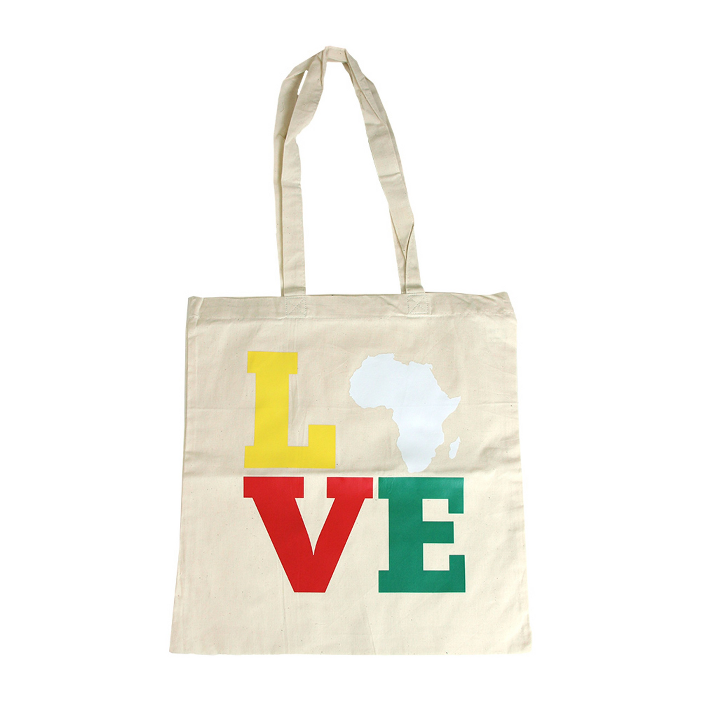 African-themed Printed White Canvas Tote