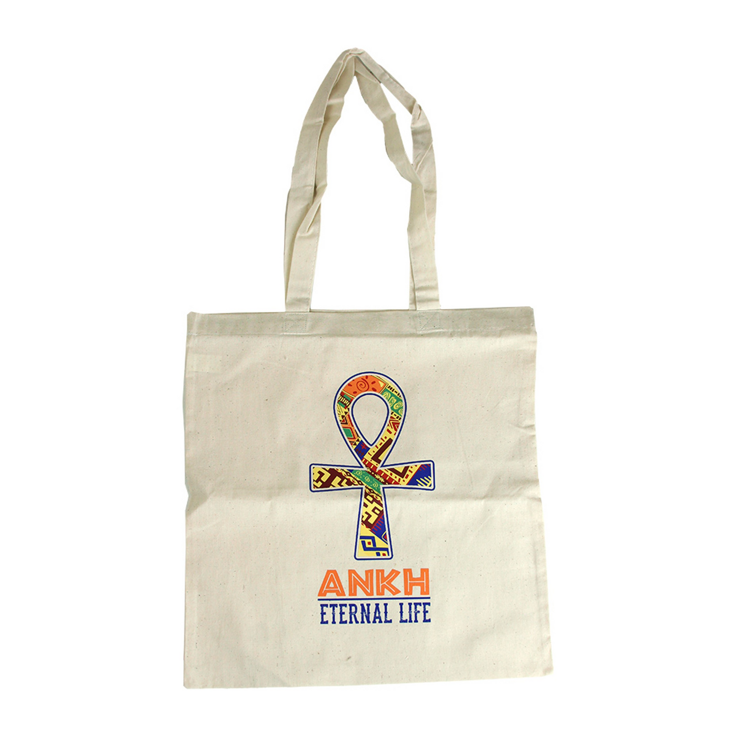 African-themed Printed White Canvas Tote