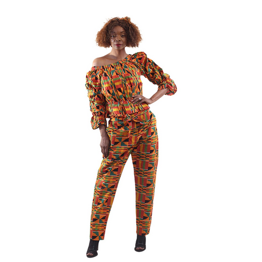 Ankara Print Elastic Top & Pant Sets (2 Styles)