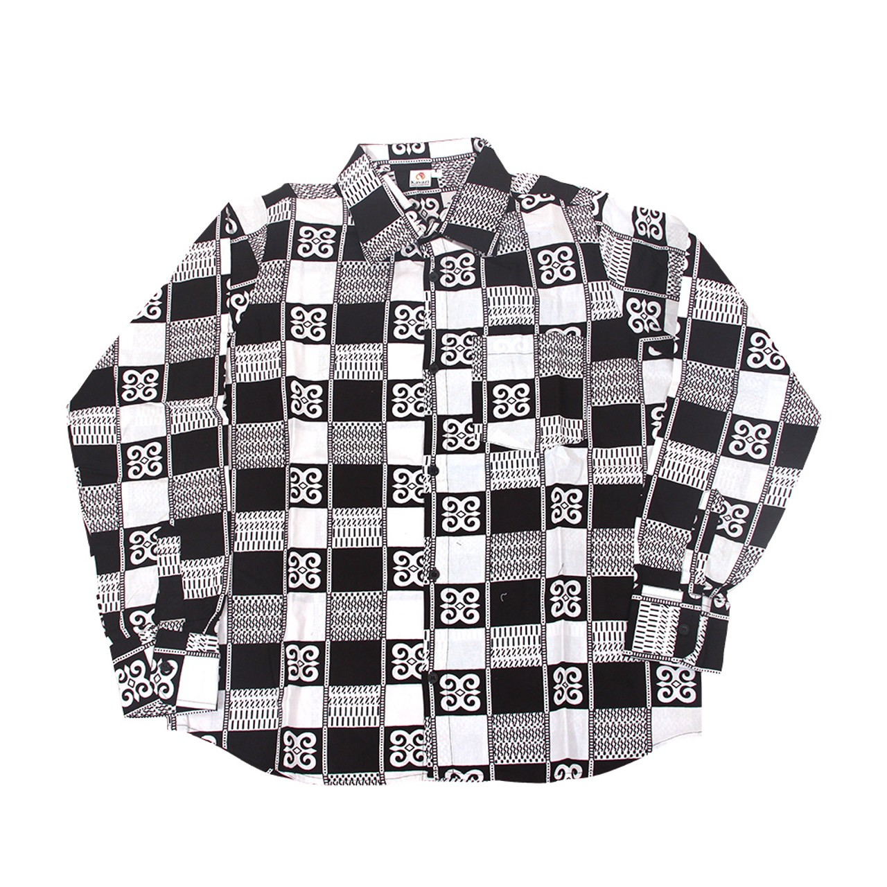 Black & White Pattern Long Sleeve Shirt