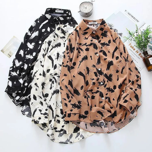 Vintage Print Long Sleeved Button Blouse (3 Styles) Click here