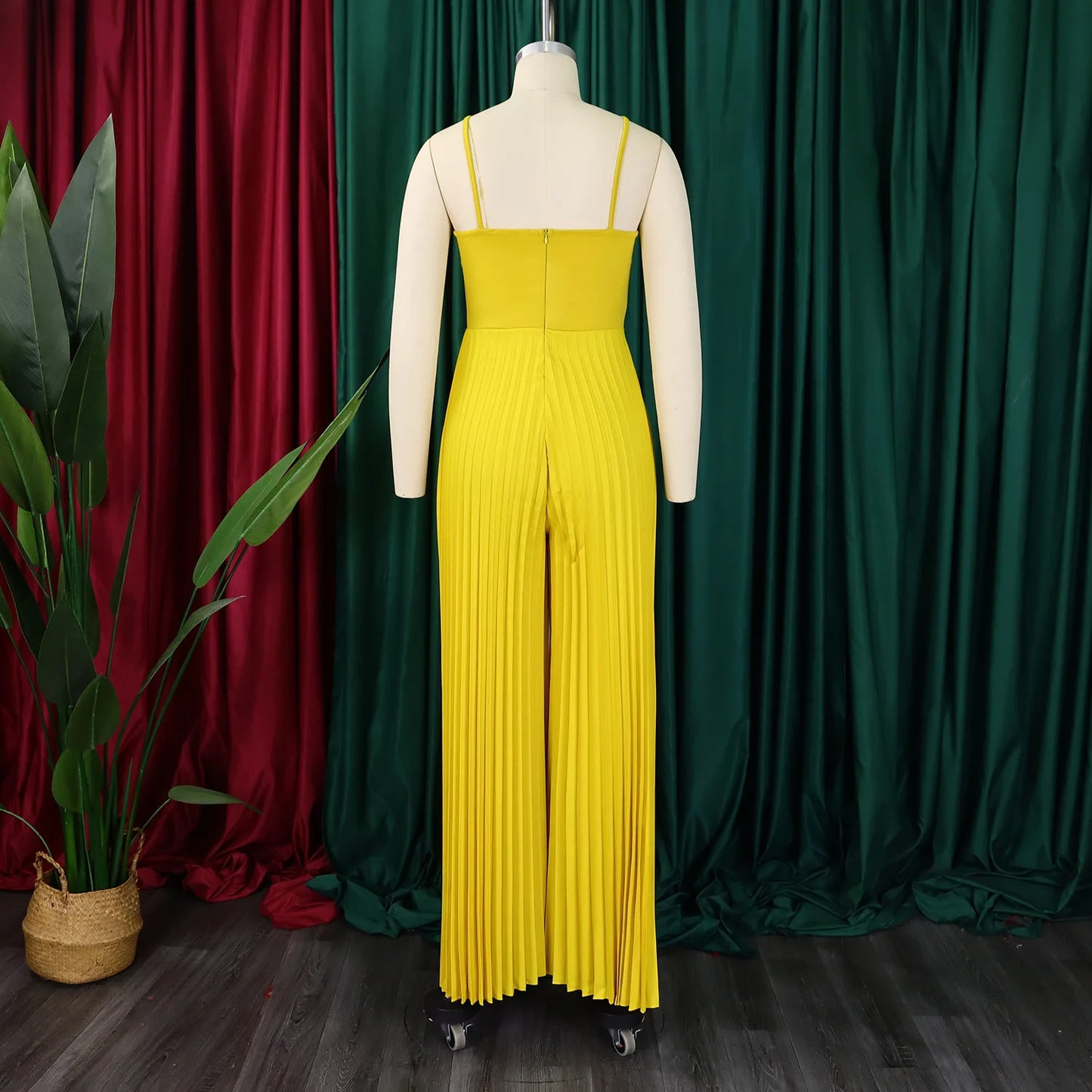 Sexy Halter Big Flower Wide Leg Pleated African Jumpsuit (4 Styles) - Click here