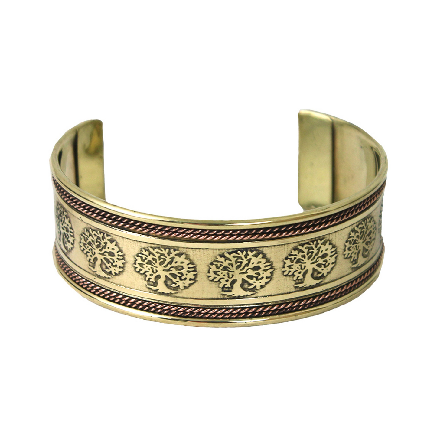 Tree Of Life Brass Cuff