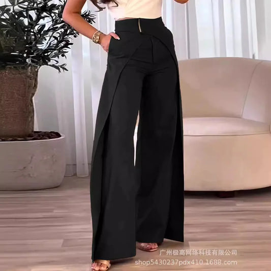 New High Waist Fashion Casual Loose Wide Leg Pants